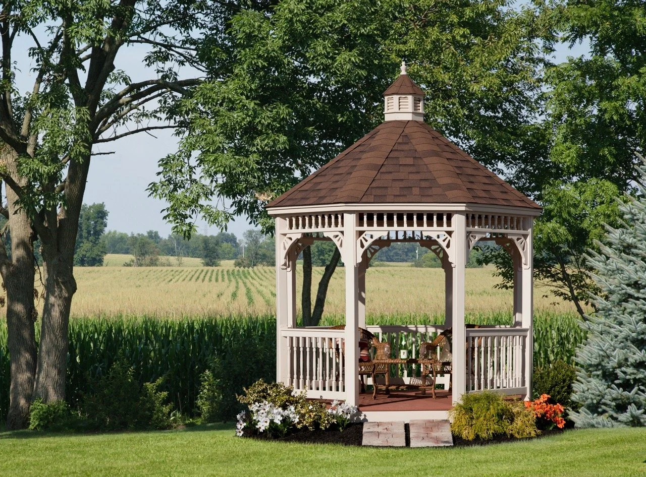 10' Vinyl Octagon Gazebo - Almond