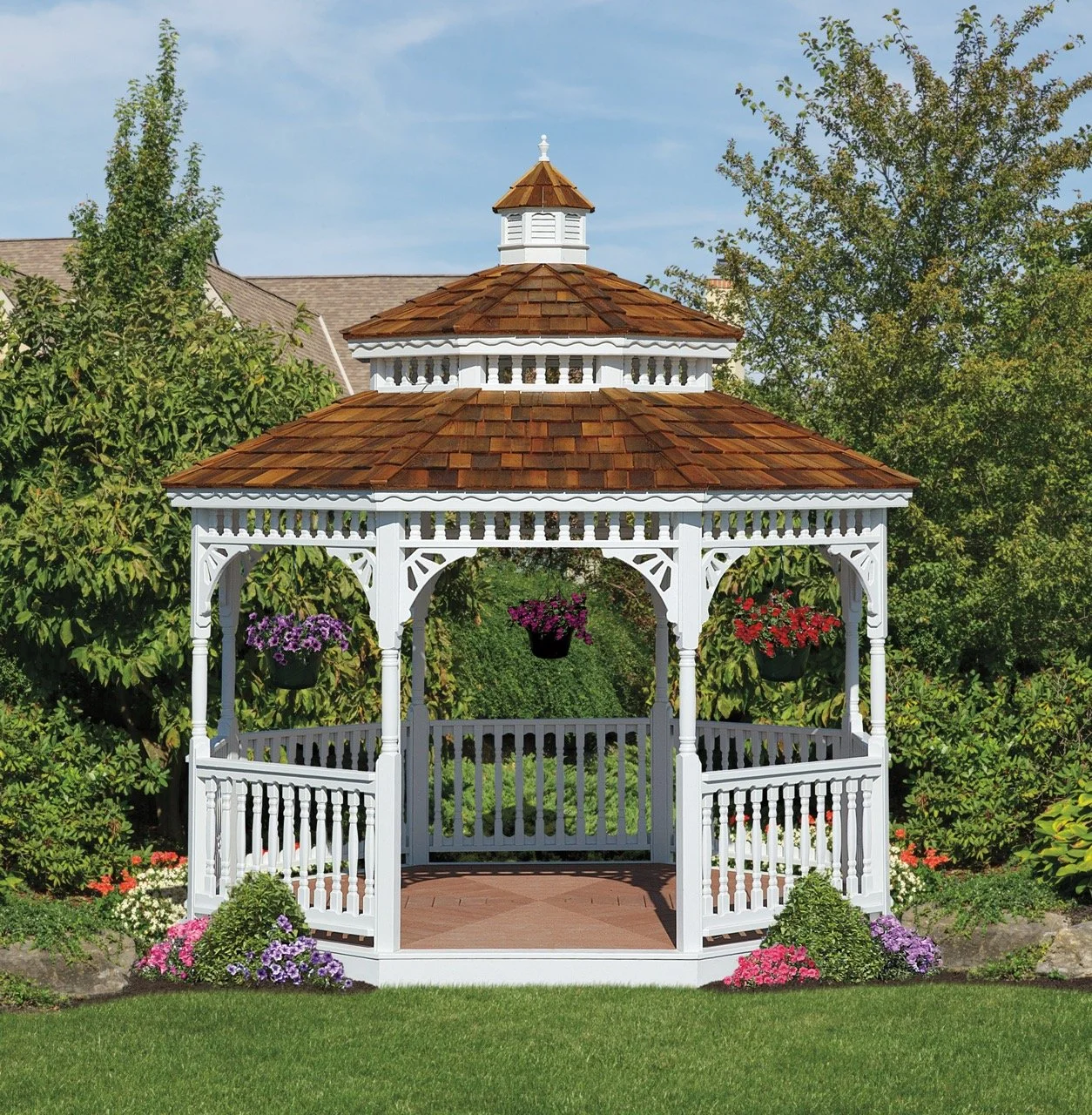 12' Wood Octagon Gazebo - Victorian - Painted