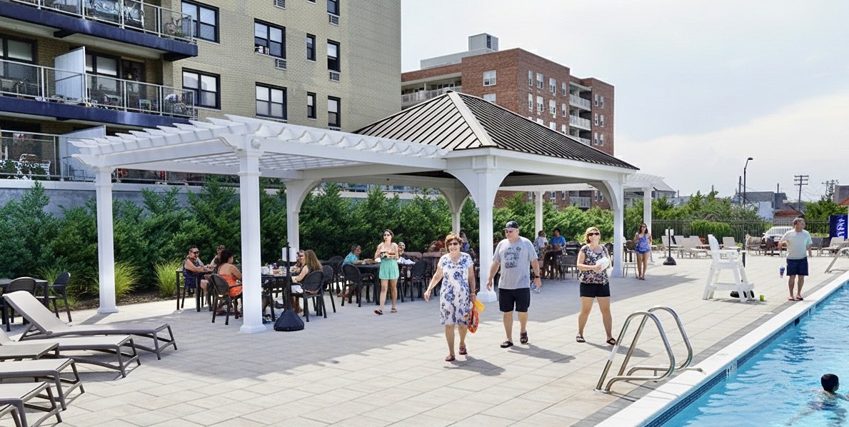 Custom Pavilion w/2 Attached Pergolas