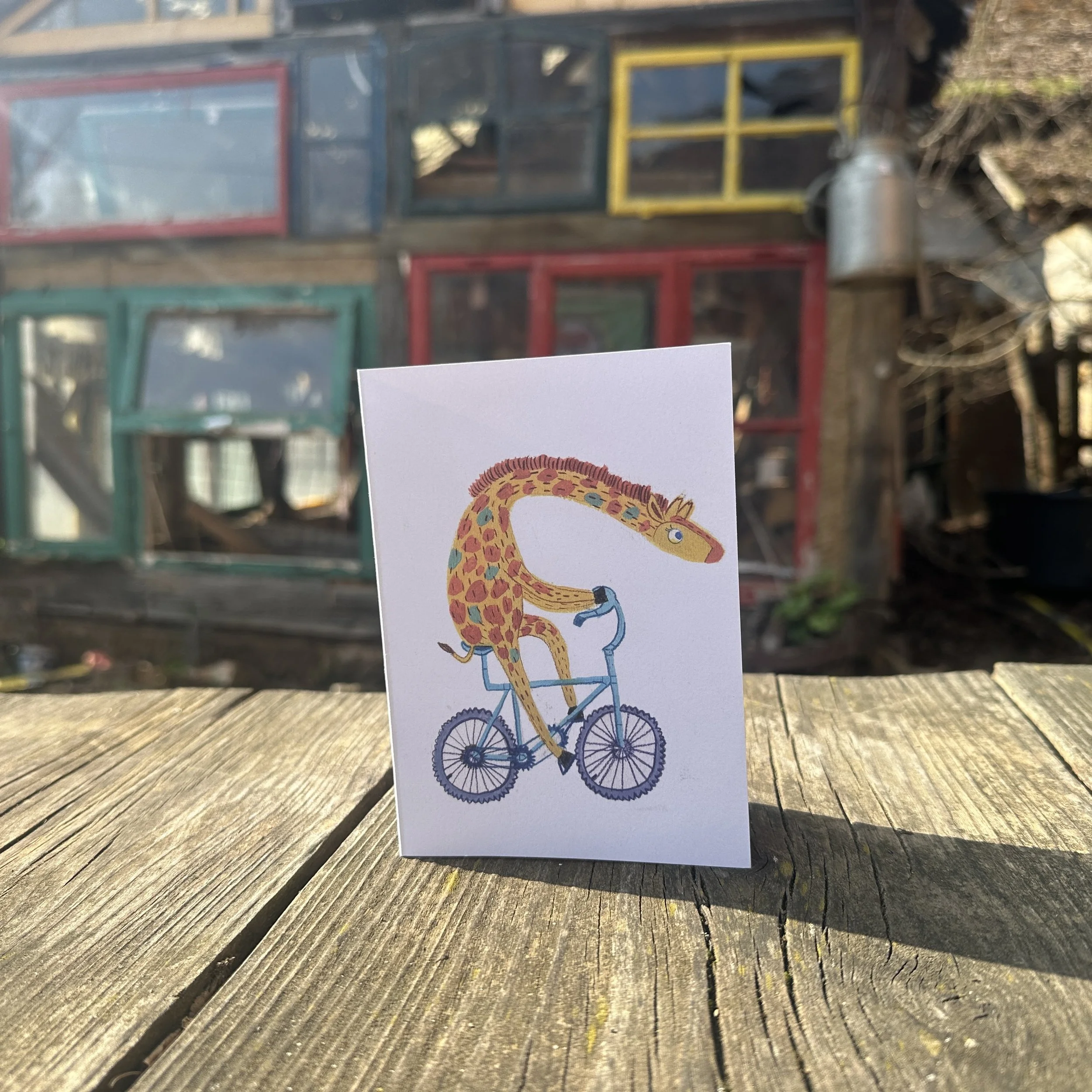 Klappkarte "Fräulein fährt Rad"