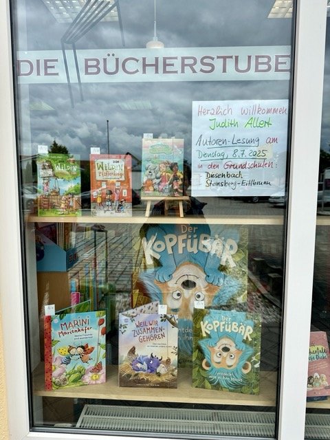 Schaufenster der Buchhandlung Bücherstube
