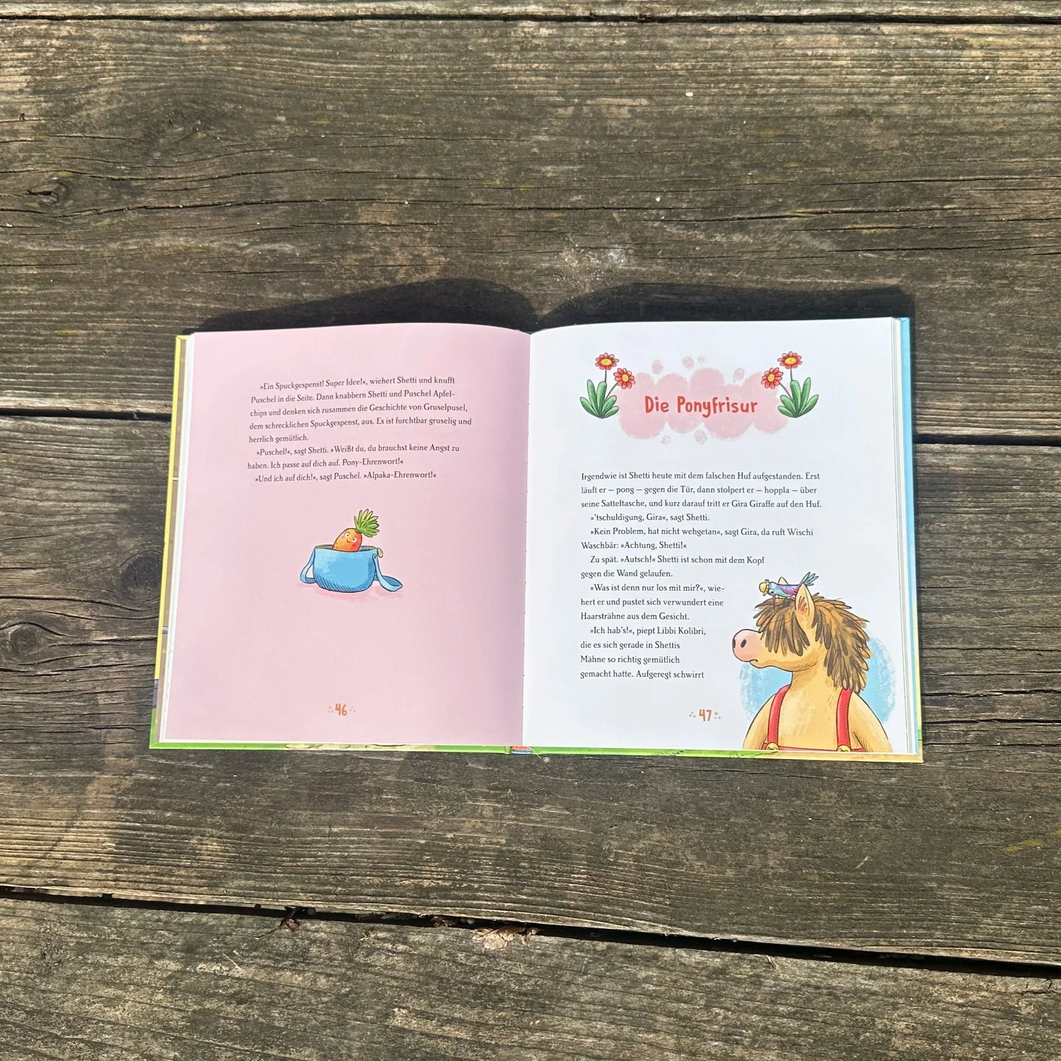 Innenseiten des Buchs "Villa bunter Hund"