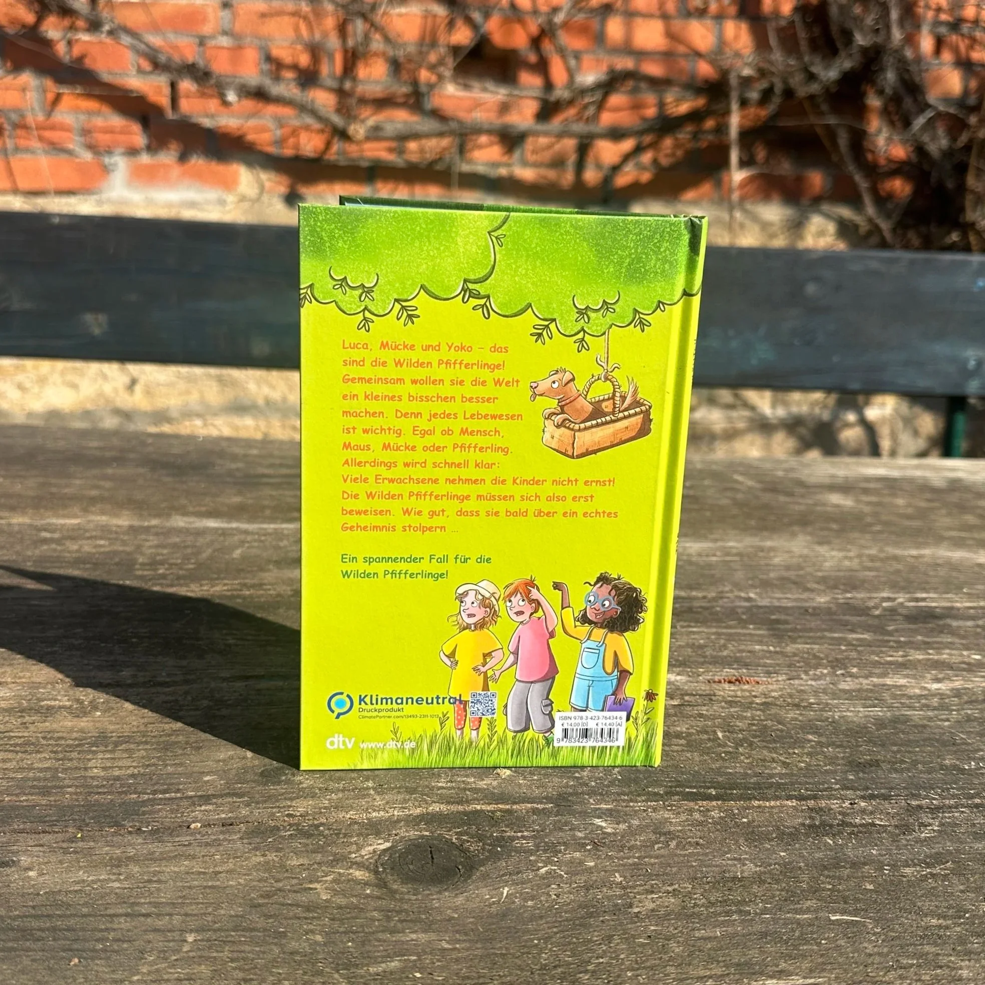 Die Rückseite des Buchs "Die Wilden Pfifferlinge - Dann retten wir eben die Welt."