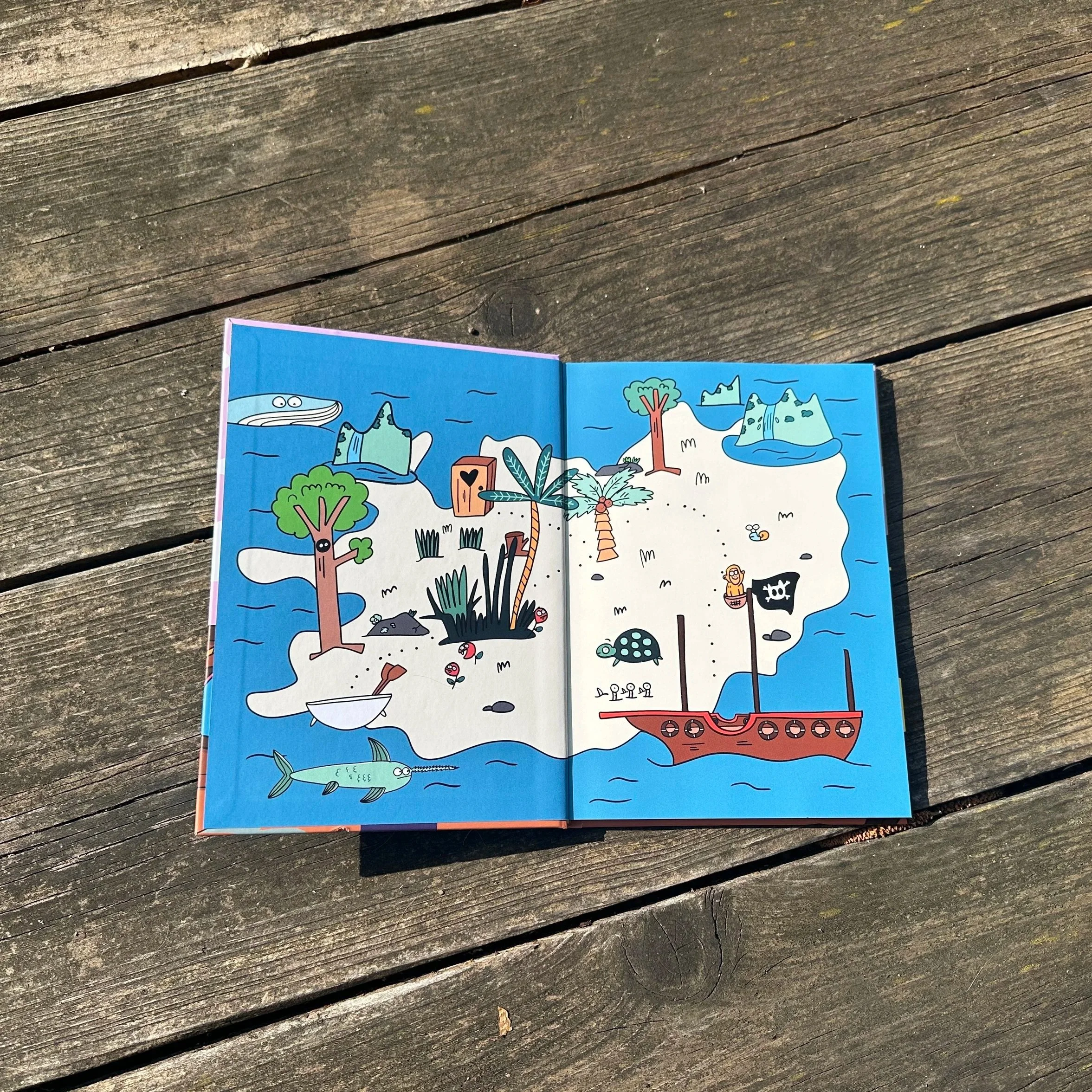 Der farbige Vorsatz des Buchs "Chilli, die faulste Piratin der Welt"