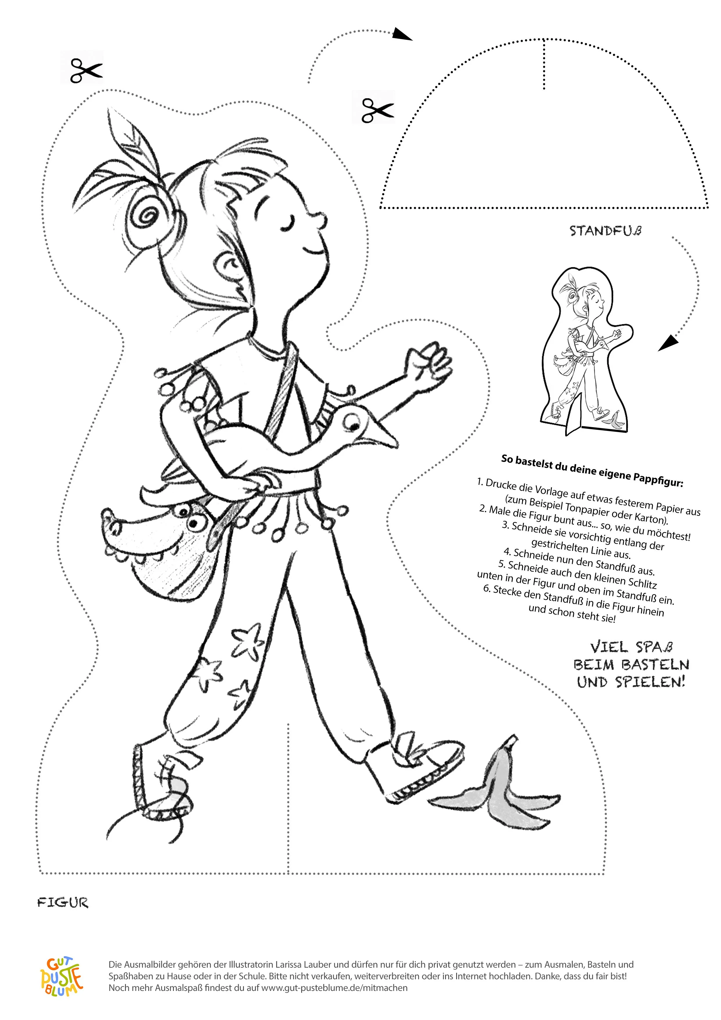 Jule träumt - Pappfigur basteln