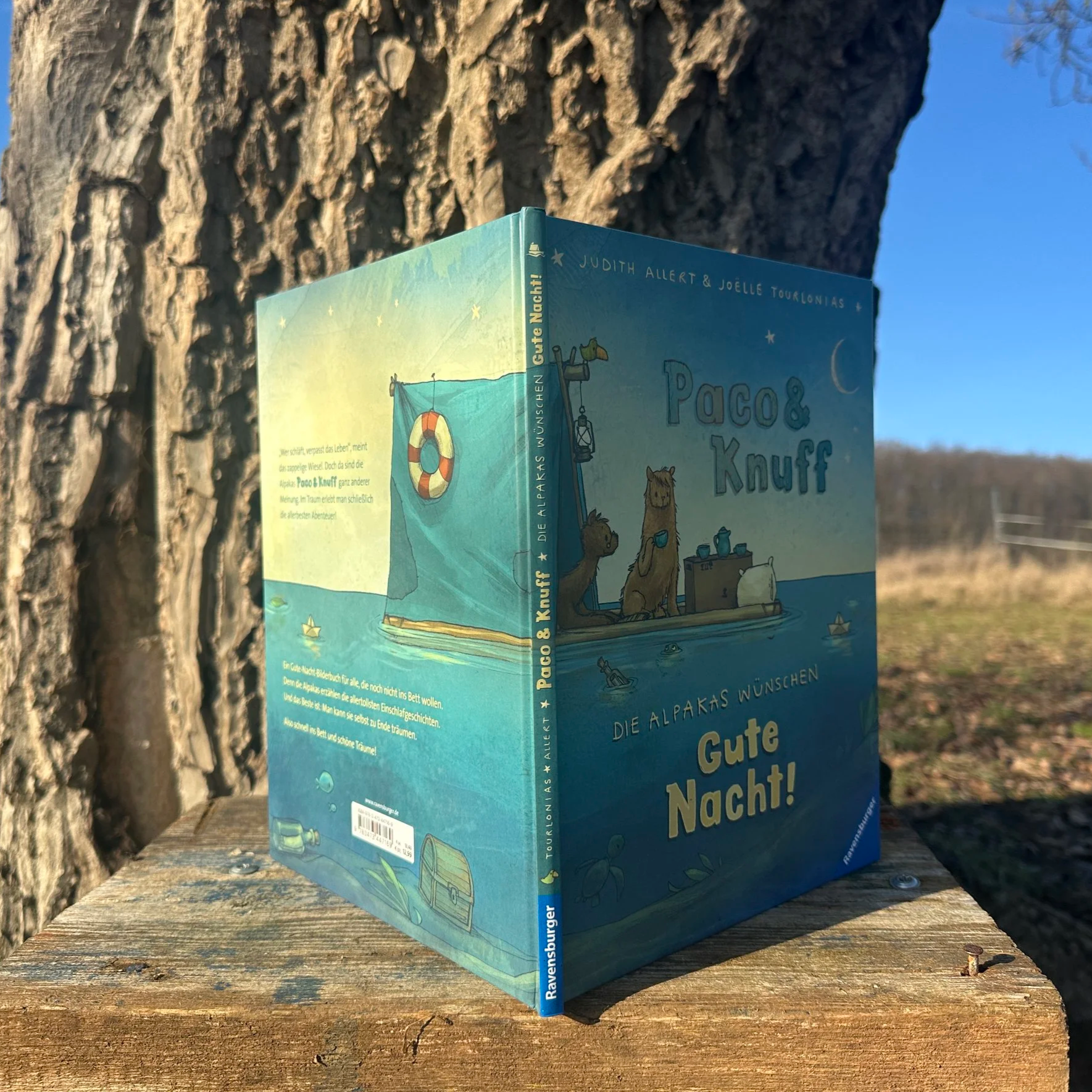 Der aufgeklappte Umschlag des Buchs "Paco und Knuff"