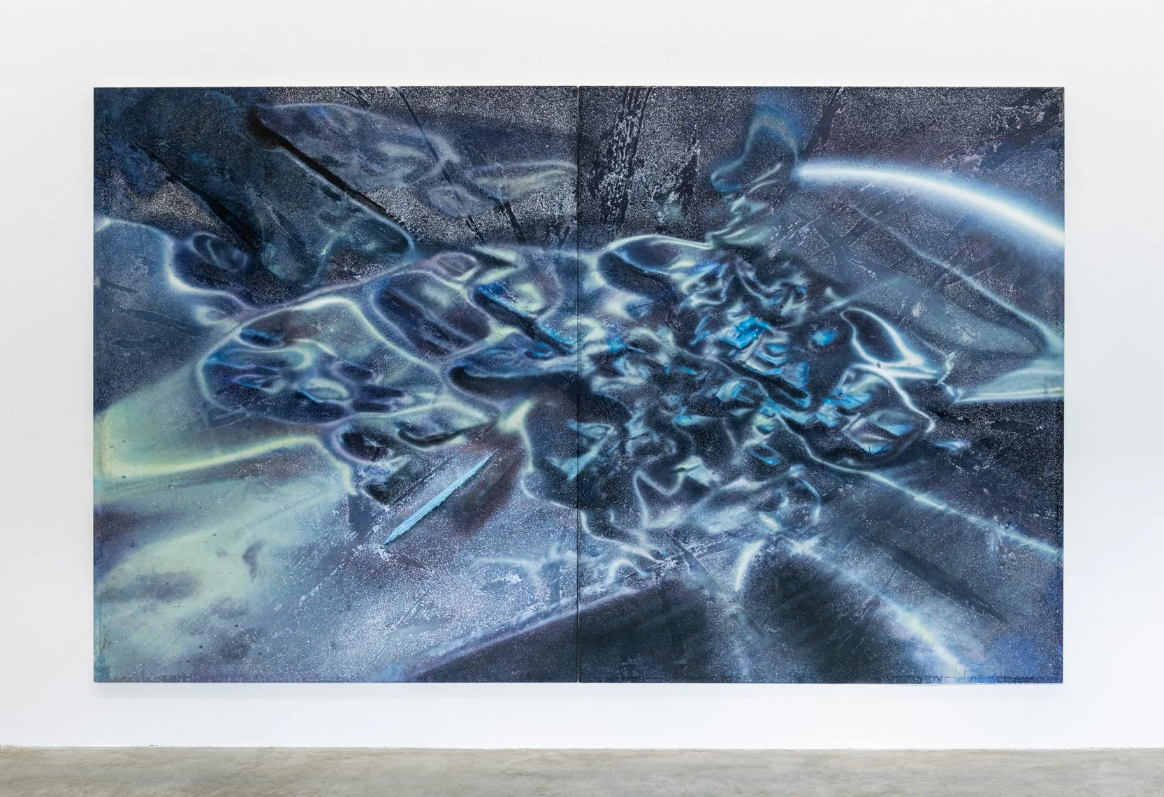 Micro Series M2401, Oil and glitter on canvas, 230x375cm, 2024