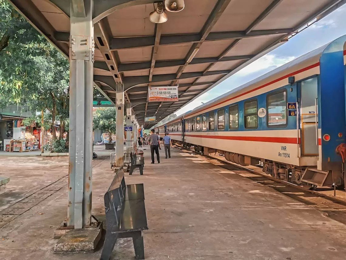 Typical outdoor train station.