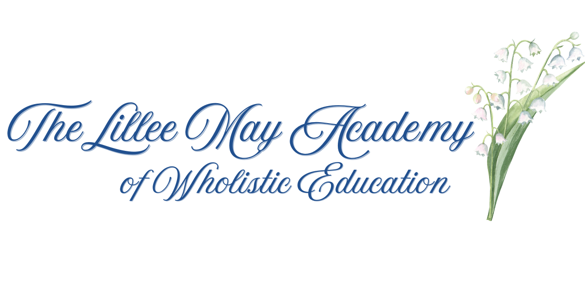 Logo of The Lillee May Academy of Wholistic Education with lily of the valley illustration.