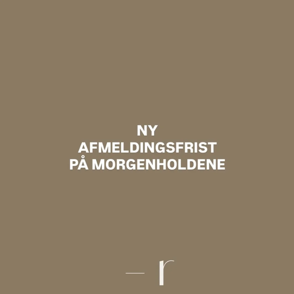 En k&aelig;rlig reminder om, at afmeldingsfristen p&aring; vores morgenhold (6.00-09.05) er &aelig;ndret til 12 timer 🫶
