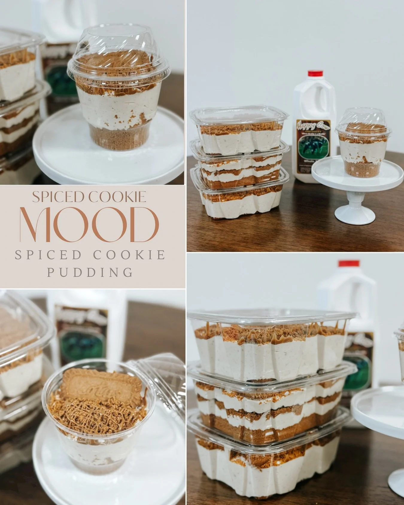 🍪 Spiced cookie pudding 🍪
Now available for preorder on our website! 

Family size &amp; single serve available! 

A Delicious whipped pudding flavored with speculoos cookies and cookie butter! The perfect dessert this Holiday season! 

Made with l