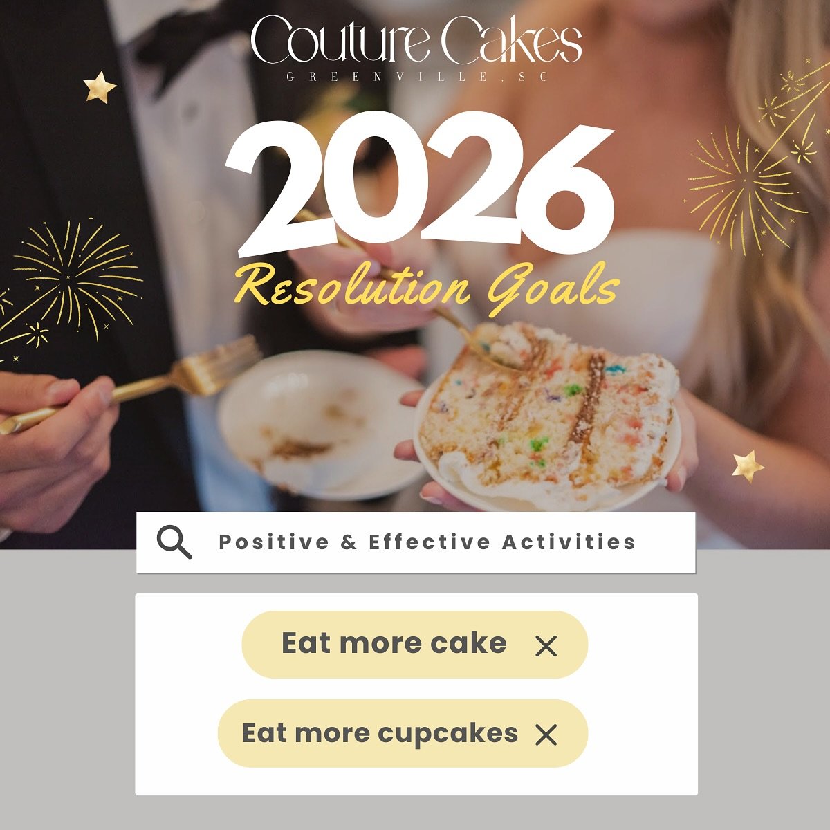 Here to help you achieve all of your New Year&rsquo;s resolutions 🥳
Here&rsquo;s to 2026 🥂🧁