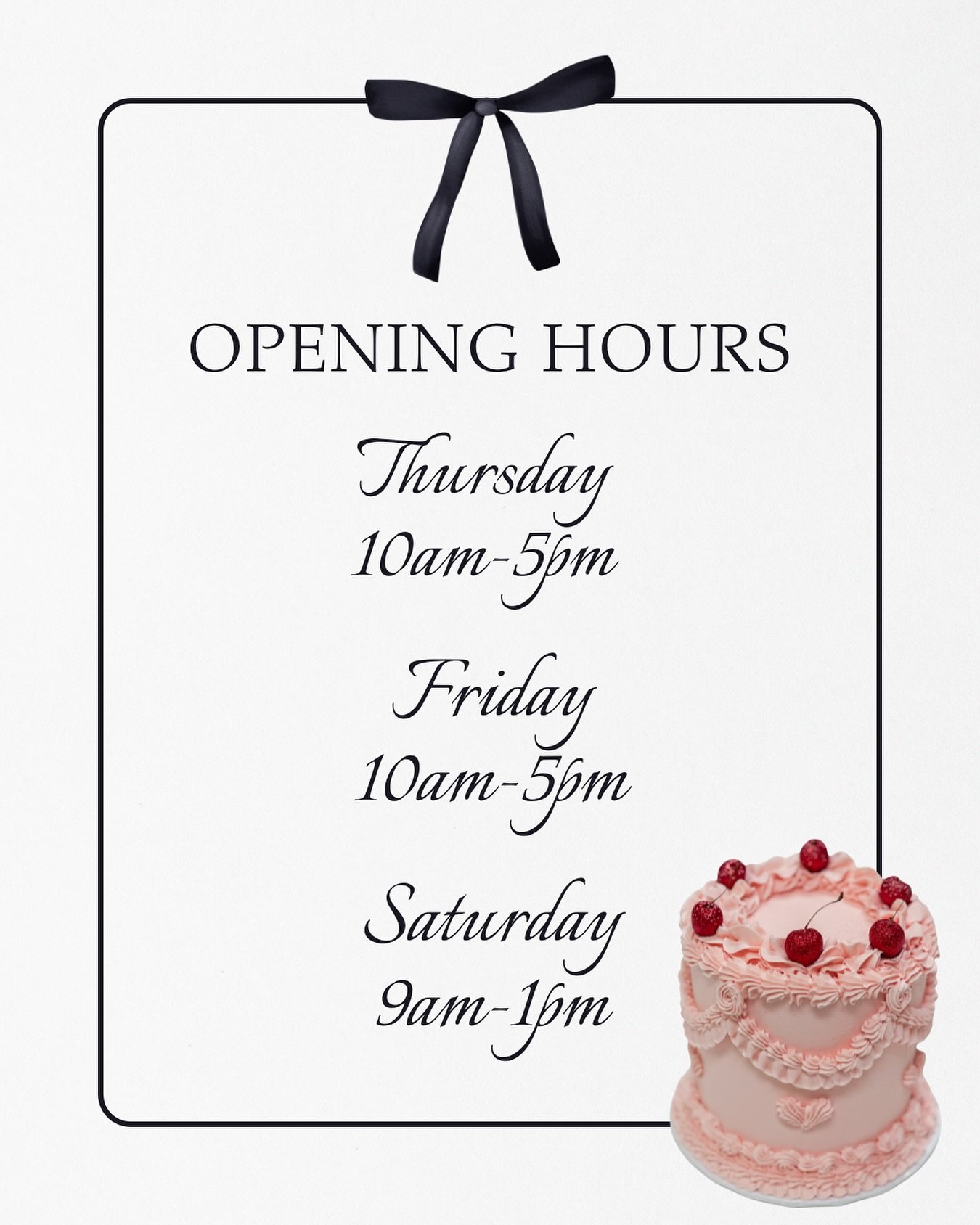 Our hours for this week! (Weather permitting) ❄️