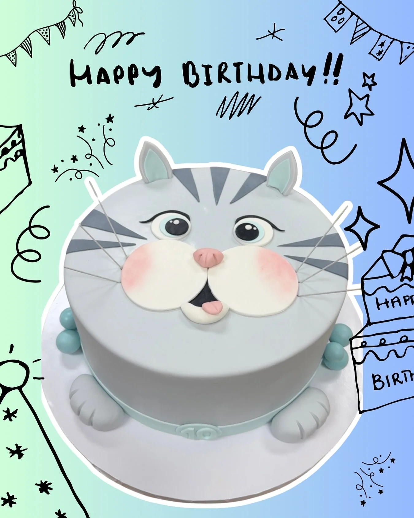 Because sometimes even your cat deserves his own birthday cake 🩵🐱