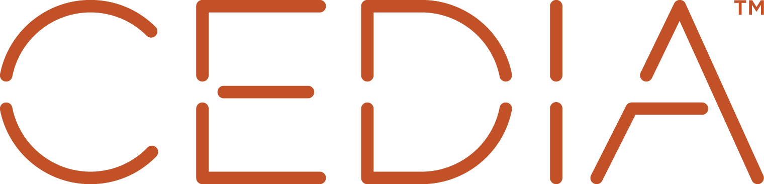 CEDIA logo in orange stylized text
