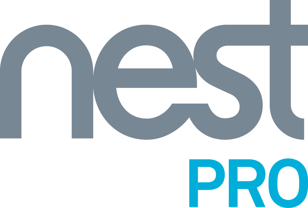 Nest Pro logo with gray 'nest' text and blue 'PRO' text.