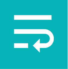 A teal background with a white icon of a power or reset symbol, consisting of a circle with an arrow pointing back.