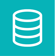 Icon of a stacked coin or database symbol on a teal background.