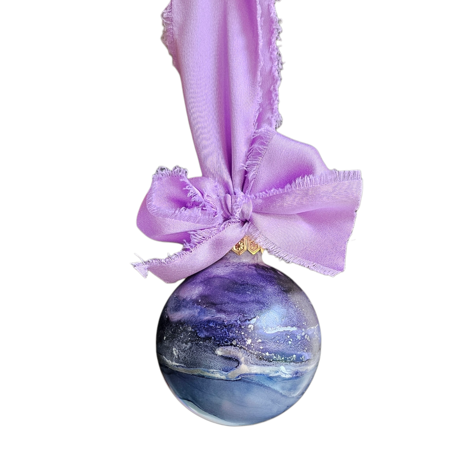 midnight swirl navy and silver bauble.webp