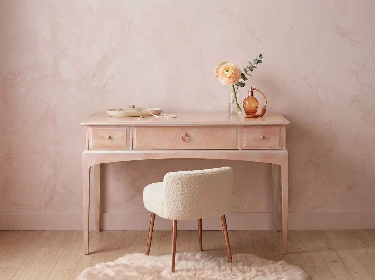 Blush Pink Ombre Stag Dressing Table | Console Table