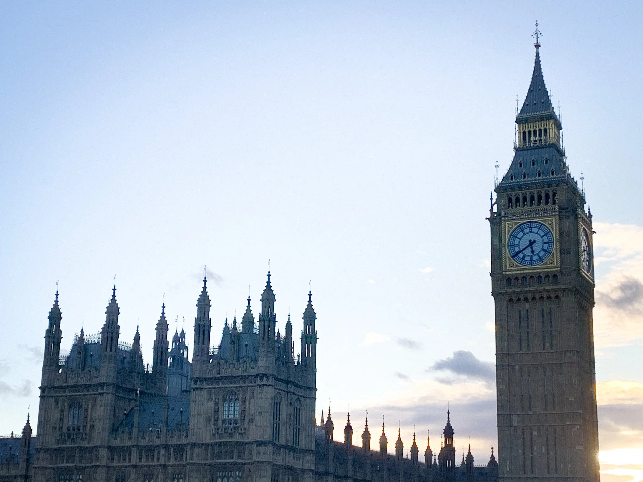 The iconic Elizabeth Tower, commonly known as Big Ben, alongside the Palace of Westminster in London