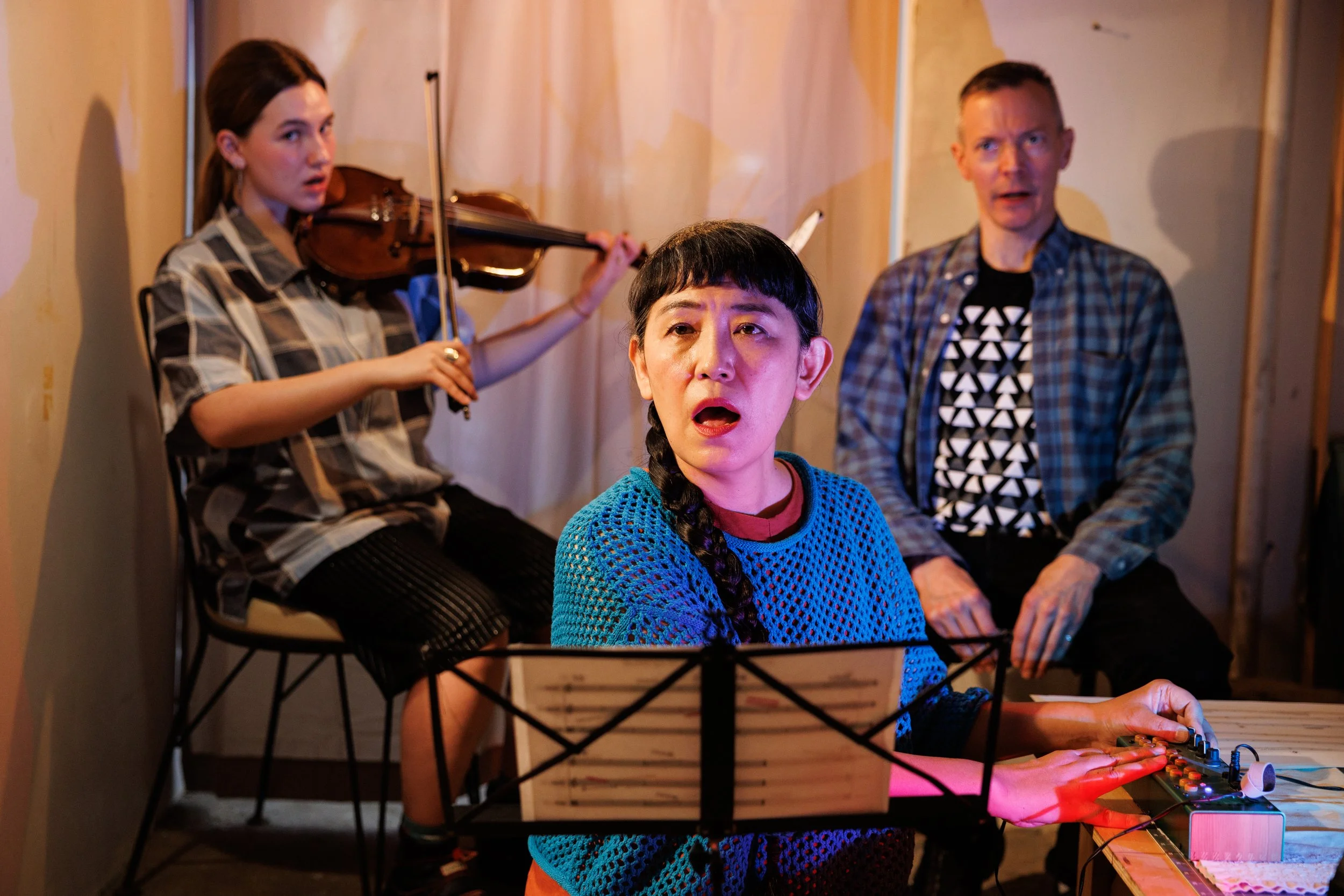 Pimprenelle Noël, Yuki Kawahisa and Daniel Allen Nelson in Object Collection's Actua 1