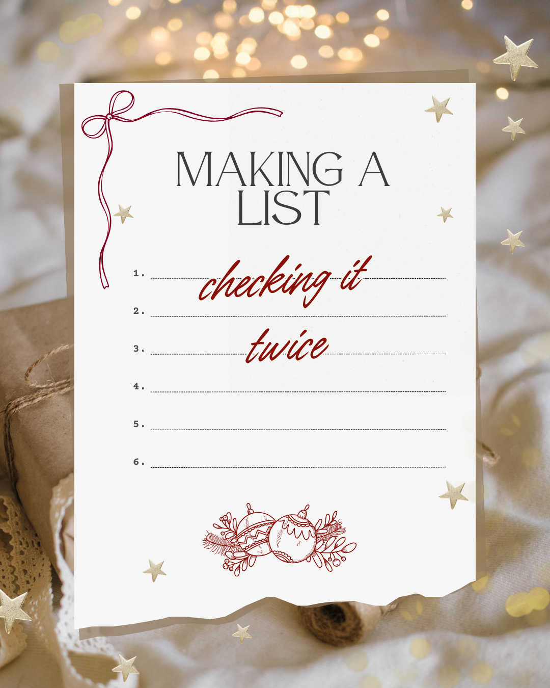 Making a List, Checking It Twice