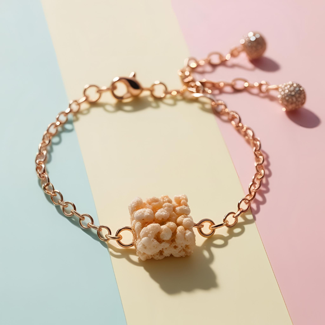 Crackle Charm Bracelet - Gold Chain