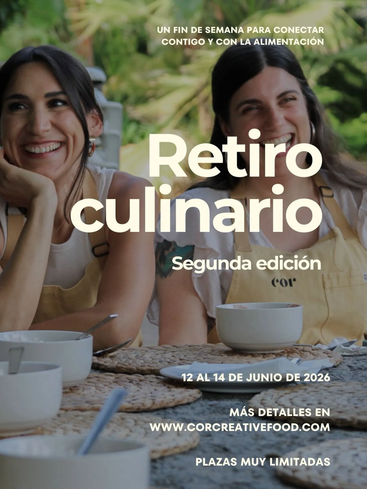 RETIRO CULINARIO (SEGUNDA EDICI&Oacute;N)

&iexcl;Por fin podemos contaros todo sobre nuestro retiro culinario y de yoga del pr&oacute;ximo verano! 😎🌞.

✔️Del 12 al 14 de junio te invitamos a vivir una experiencia inolvidable que puedes regalarte (