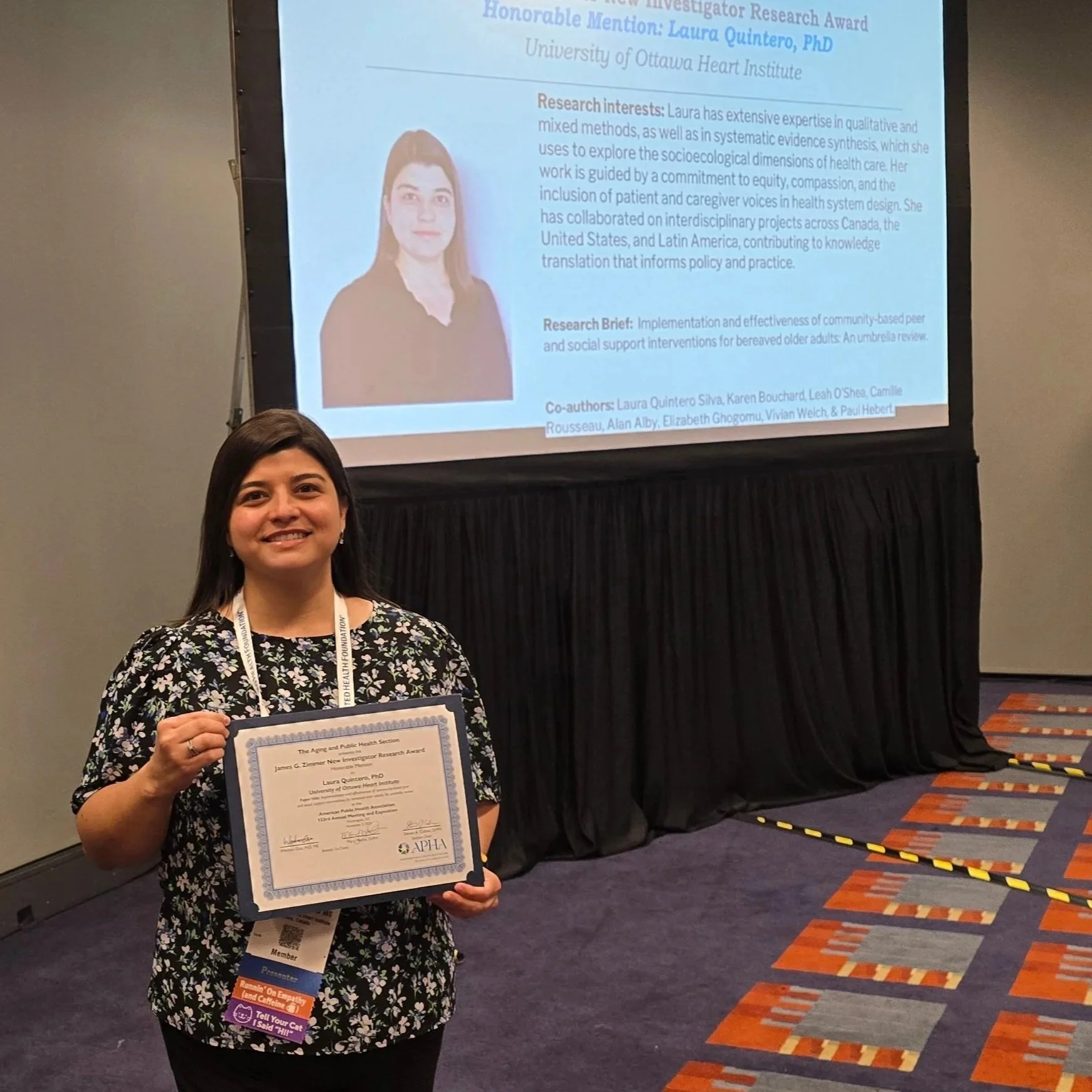Dr. Laura Quintero Silva presents at the APHA conference&nbsp;in Washington!