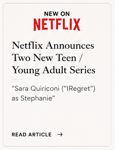 Netflix announcement about two new teen/young adult series, featuring Sara Quiriconi as Stephanie.