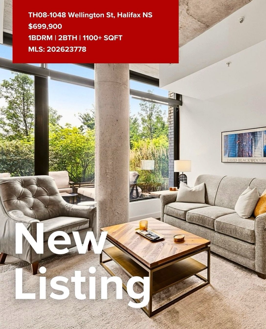 ✨ Two levels of modern industrial luxury in one of Halifax&rsquo;s most sought-after neighbourhoods!

This unique 2-level townhouse brings high-end design to life with raw concrete accents, soaring floor-to-ceiling windows, and seamless indoor-outdoo