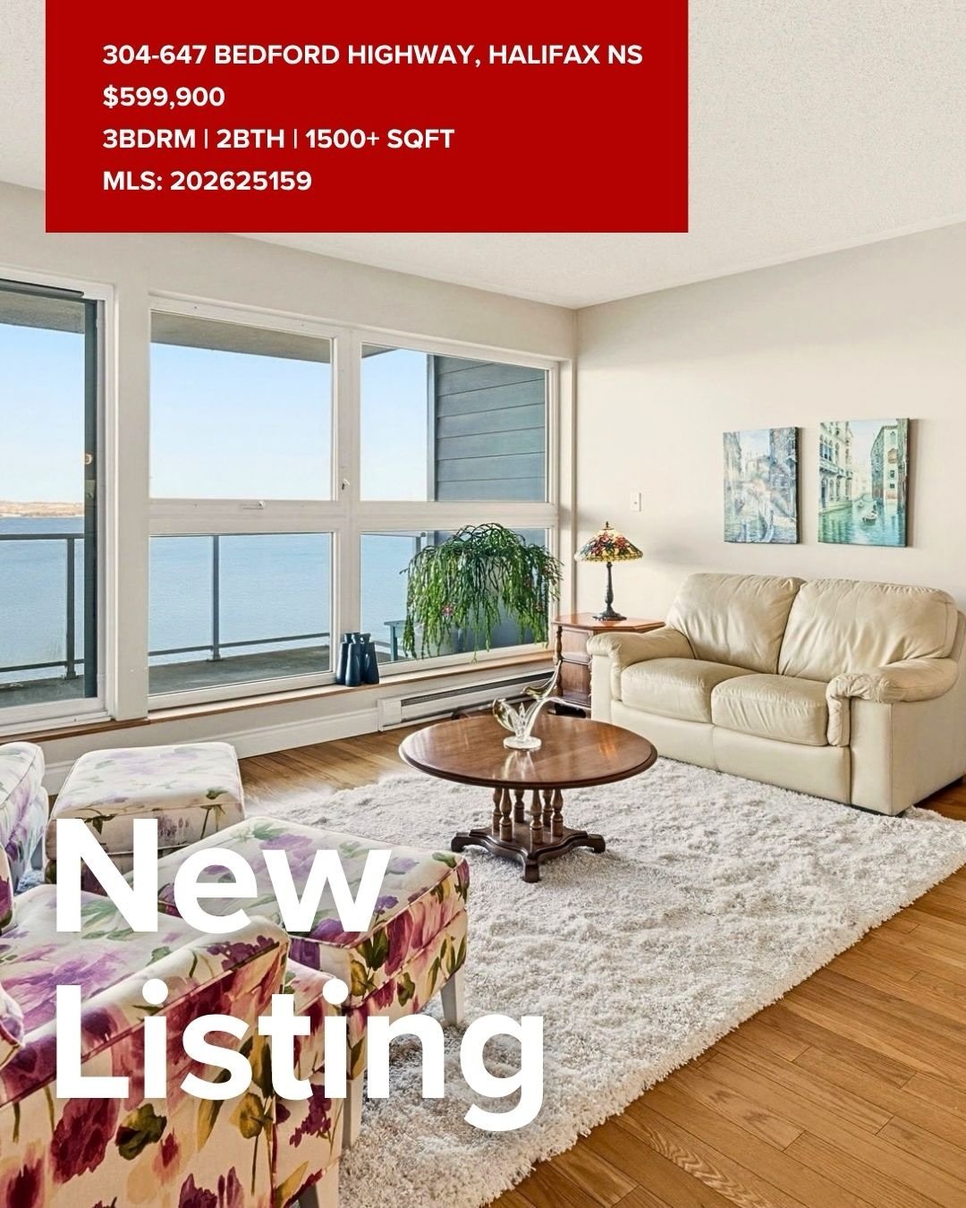 Imagine waking up to sunrise over the Bedford Basin every single day. 🌅✨

Welcome home to 304-647 Bedford Highway. Spanning a massive 1,572 sq ft, this bright, end-unit sanctuary pairs complete privacy with front-row views of the water stretching al