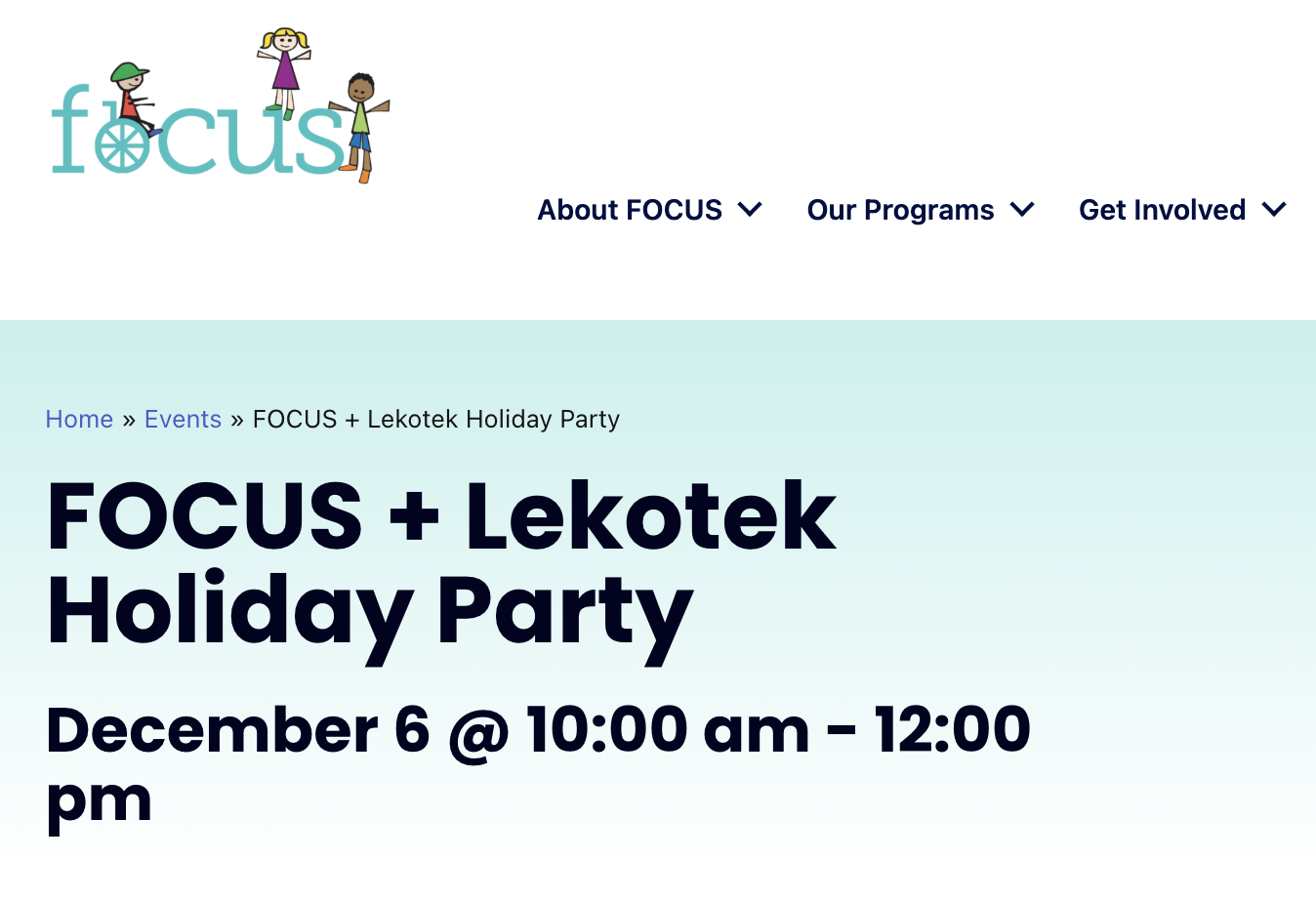 FOCUS + Lekotek Holiday Party