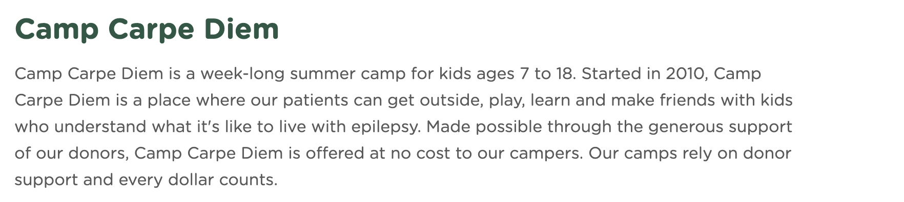 CHOA Camp Carpe Diem