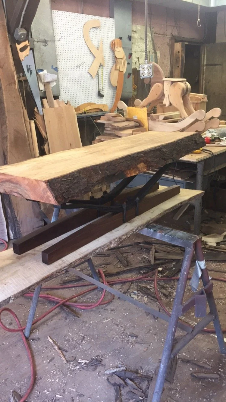 Turning locally harvested, kiln-dried live-edge slabs from Upstate New York into finished pieces — perfect for custom tables, countertops, and fine woodworking projects.