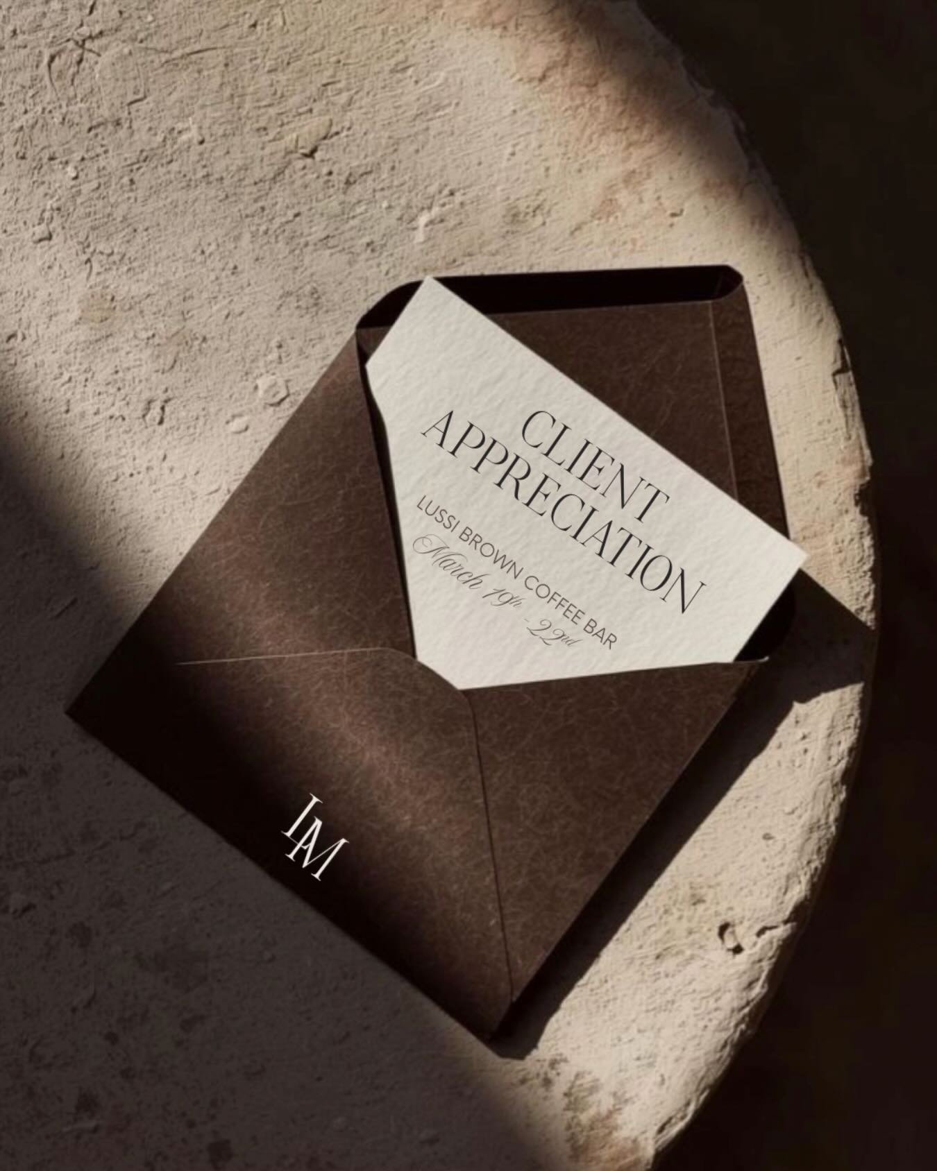 We are excited to celebrate YOU for Client Appreciation Day this week 🤎

Details were sent this morning to our subscribers but if you&rsquo;re a client of ours that missed it please text our text line for details 🧋