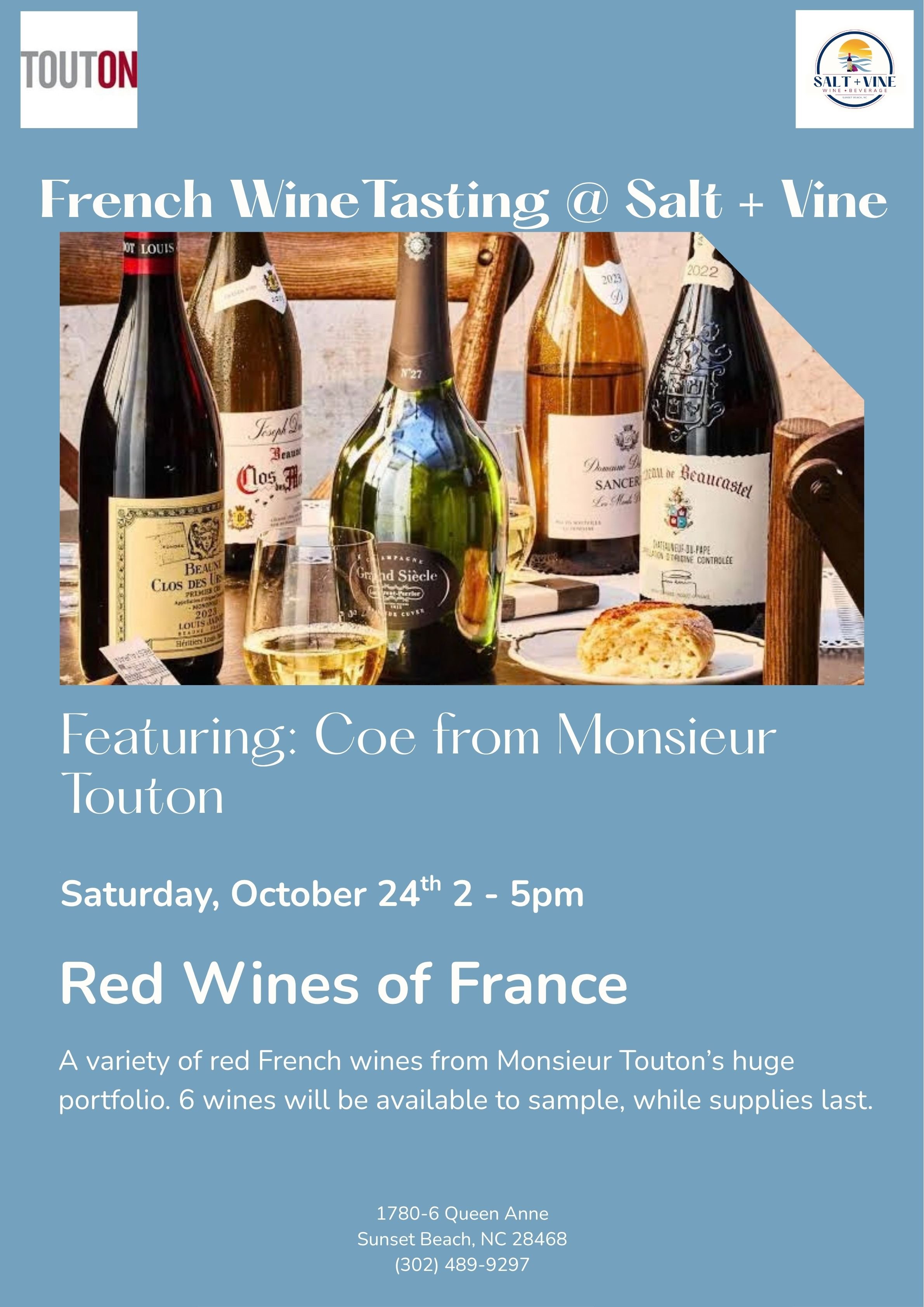 French Wine Tasting with Coe from Monsieur Touton!