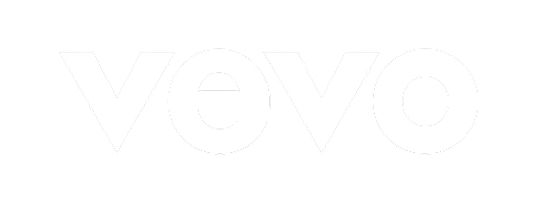 Vevo logo in white on a black background