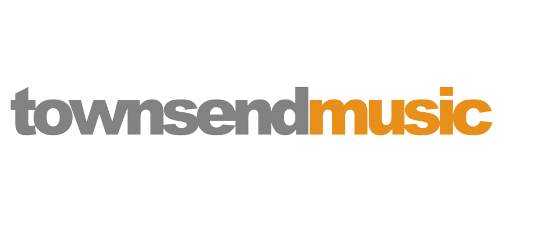 Logo of Townsend Music with 'townsend' in gray and 'music' in orange.