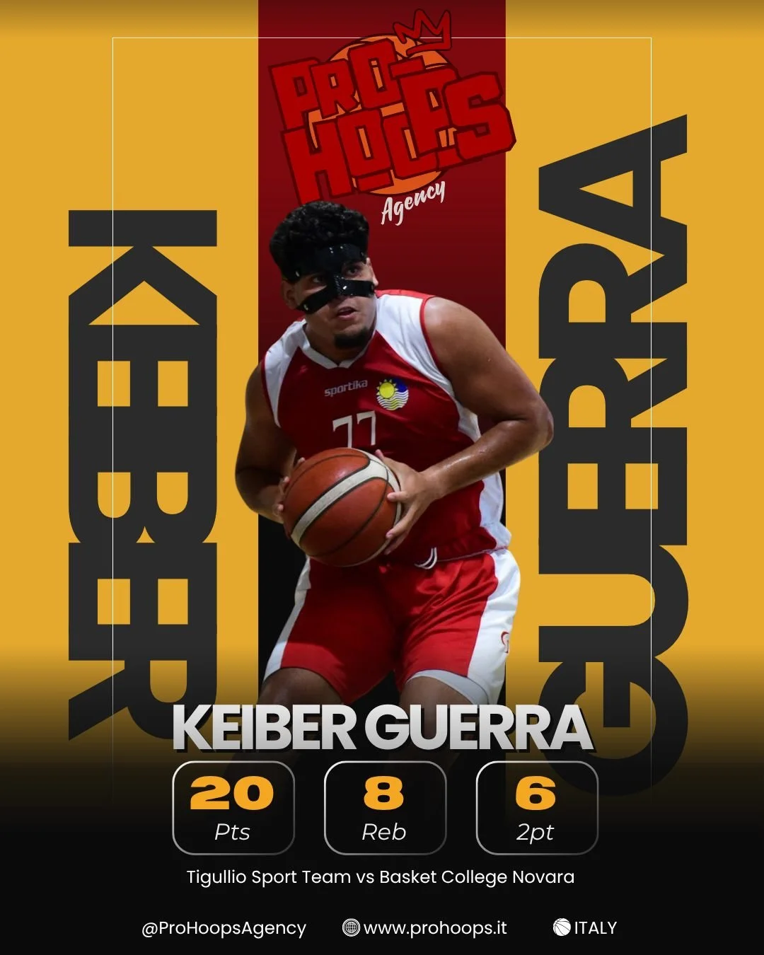🏀 Keiber Guerra molto bene in @tigullio_basketball_team  vs @basketcollegenovara  nonostante la sconfitta. 

🔥 Bravo Keiber, testa alla prossima!

 #ProHoopsAgency #ProHoops #Fip