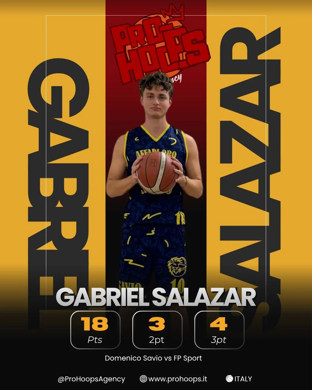Impatto davvero niente male in Italia per il classe 2008 Gabriel Salazar! 🔥

Si mette subito in mostra nel match tra @domenico_savio_messina  e FP Sport Messina e si supera nel campionato U19 Gold contro @castaneabasket2010  firmando ben 28 punti! ?