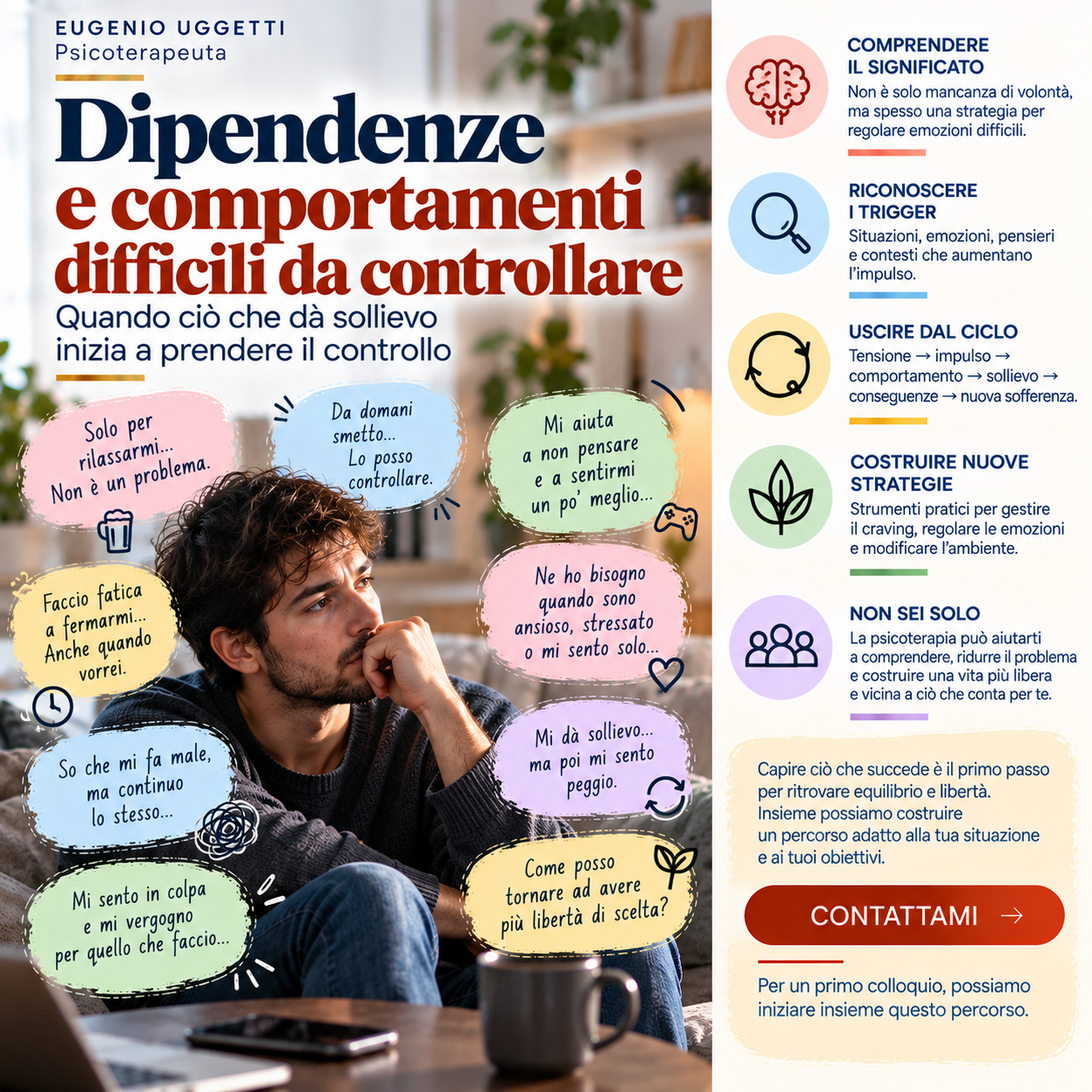 Dipendenze e comportamenti difficili da controllare: quando ciò che dà sollievo inizia a prendere il controllo