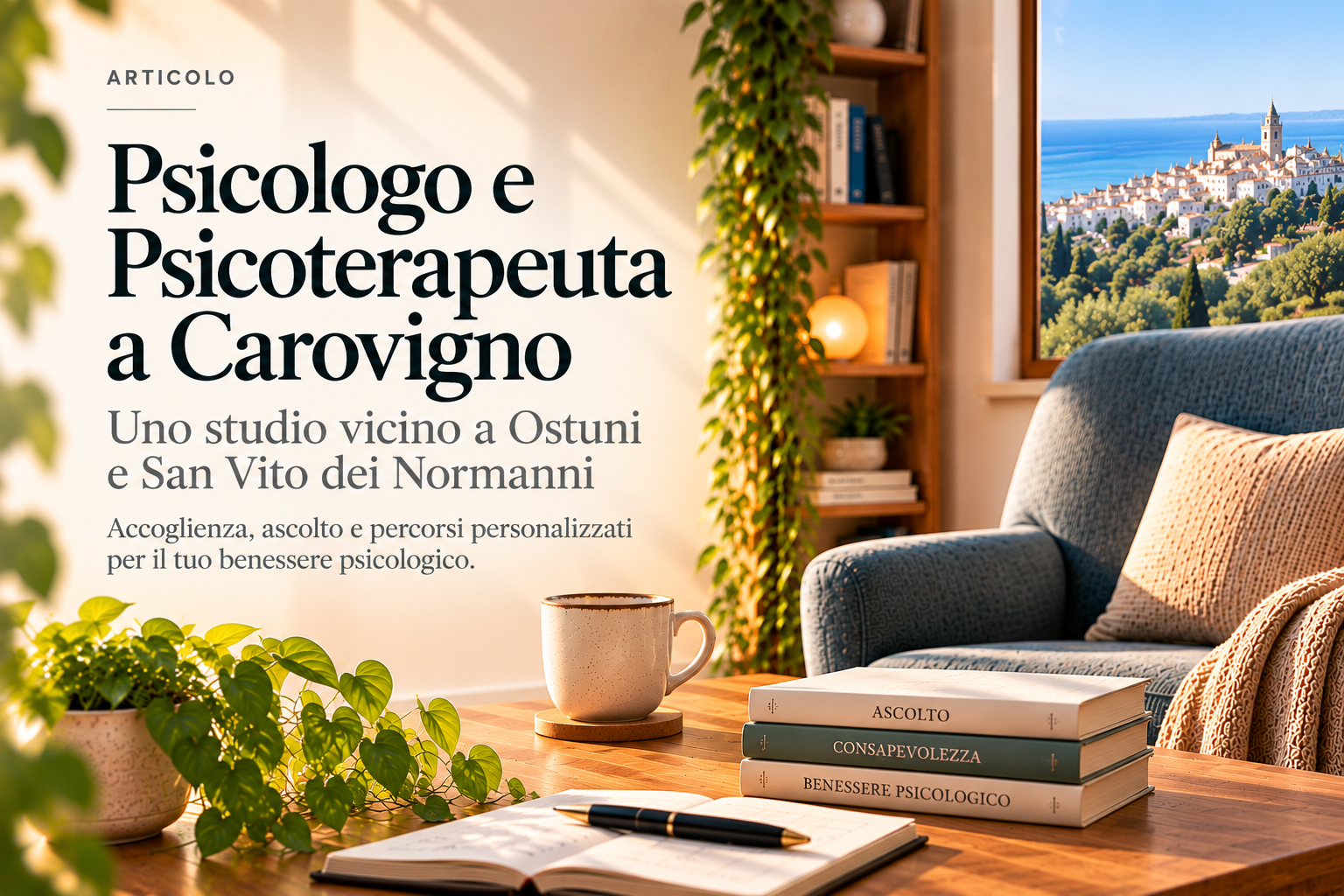 Psicologo e psicoterapeuta a Carovigno: uno studio vicino a Ostuni e San Vito dei Normanni