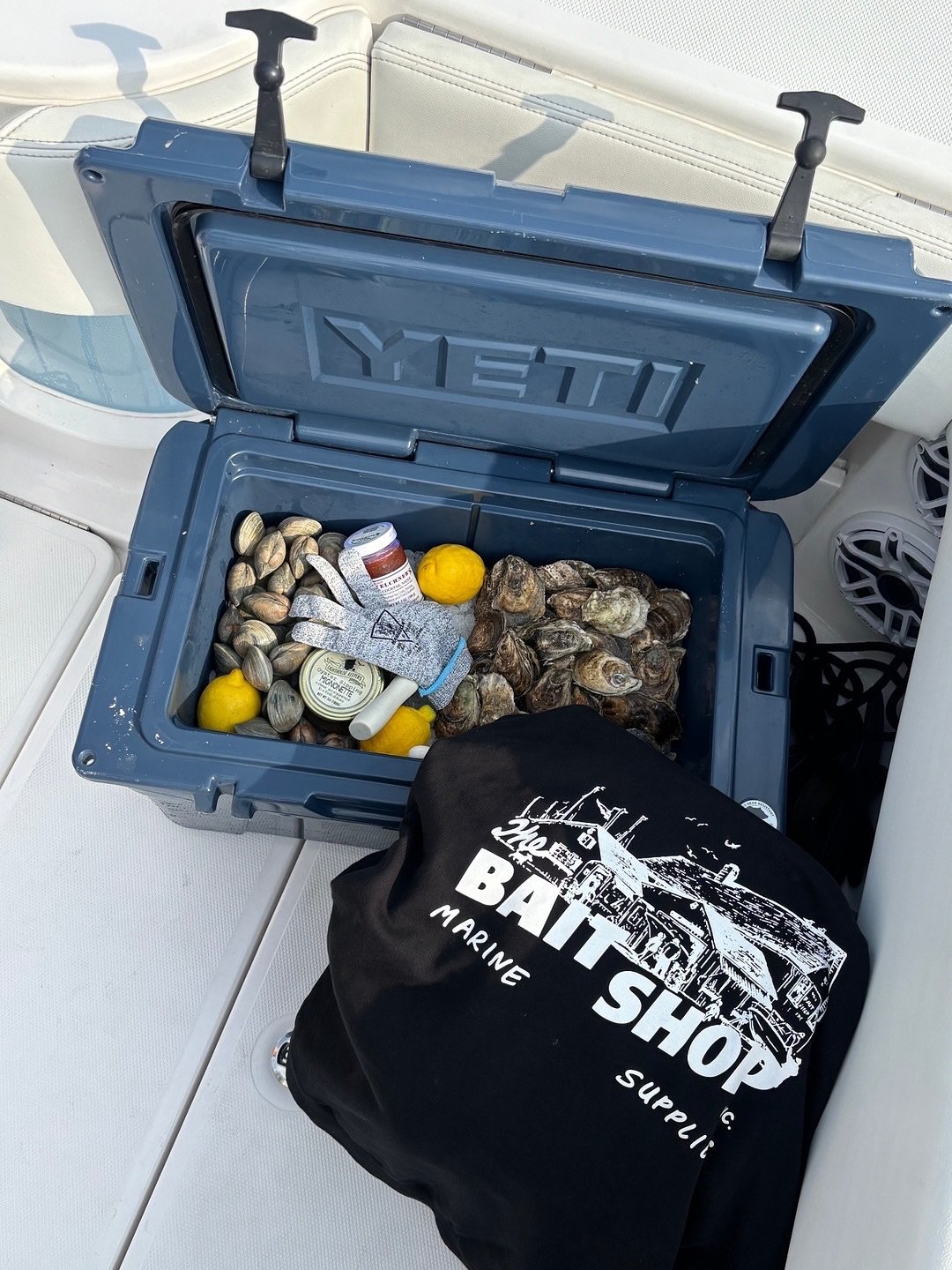 The Bait Shop Marine Supplies Hoodie... an all around favorite.  This vintage looking hoodie is inspired by decades spent dockside&mdash;weathered mornings, salty air, and the kind of gear that gets better with time