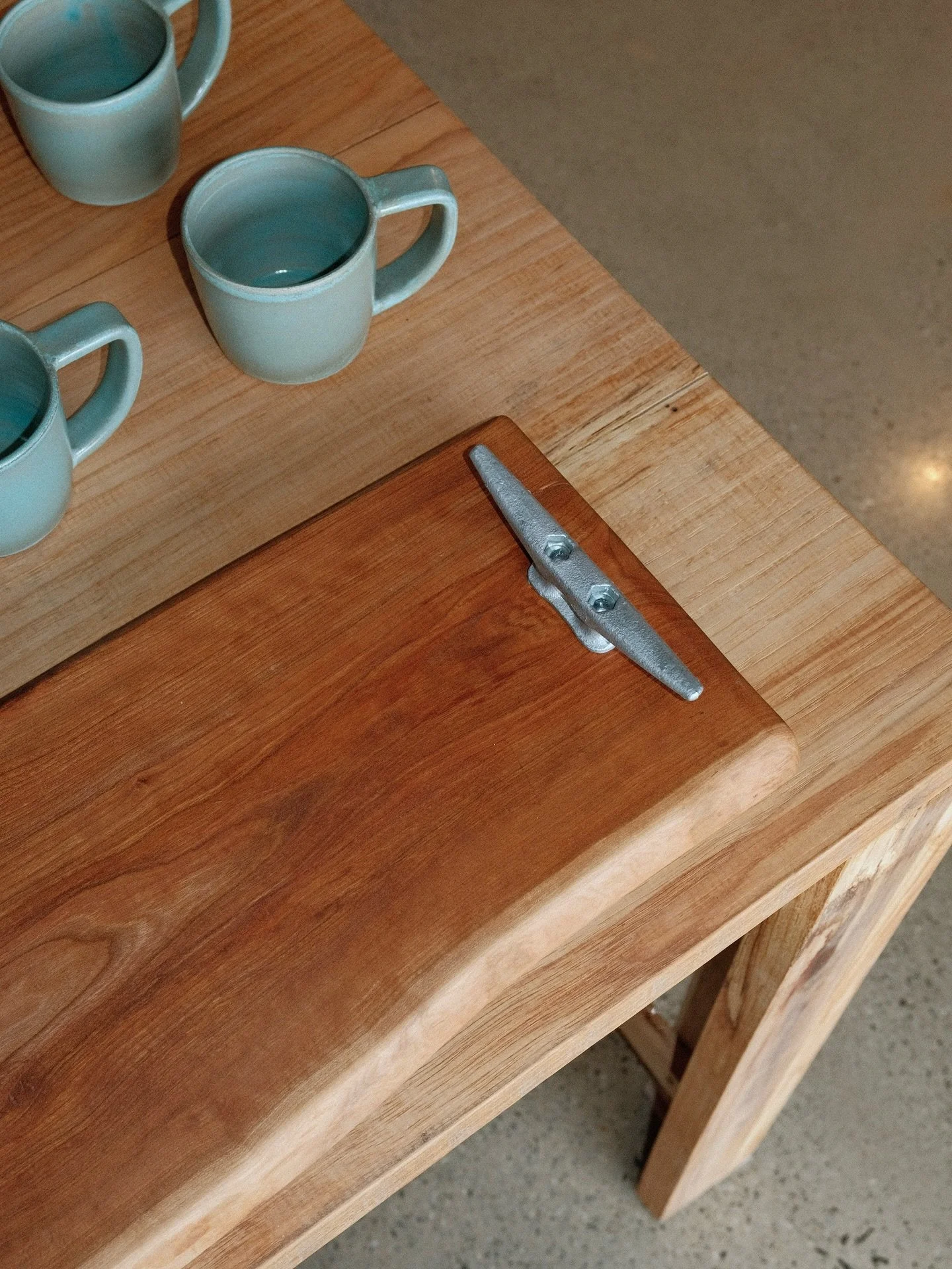 One slab. A handful of boards.

Cut from reclaimed cherry wood found in an abandoned barn in upstate New York, each piece was shaped and restored by Lake Placid woodworker Christian Rottner.

No two are the same.
When they&rsquo;re gone, they&rsquo;r