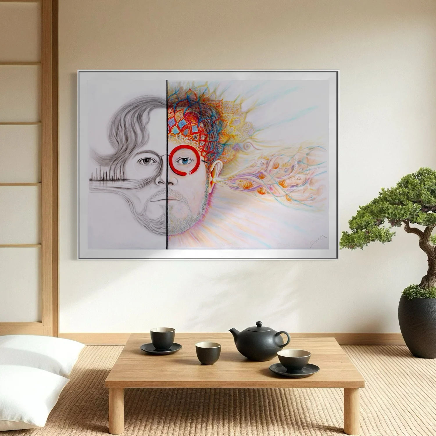 ZEN artwork with coffee table styling