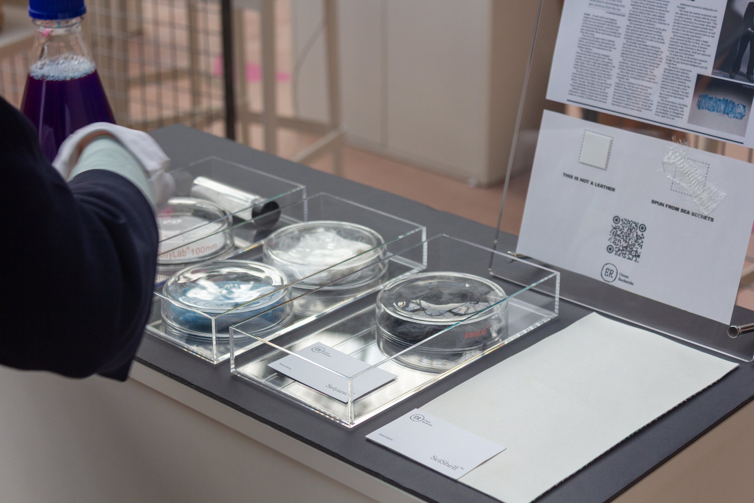 ER Ocean Recherche materials displayed at ChangeNOW 2025 Fashion area