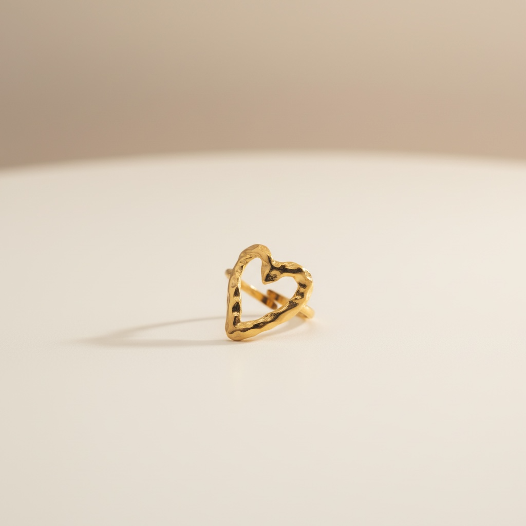Textured Heart Ring