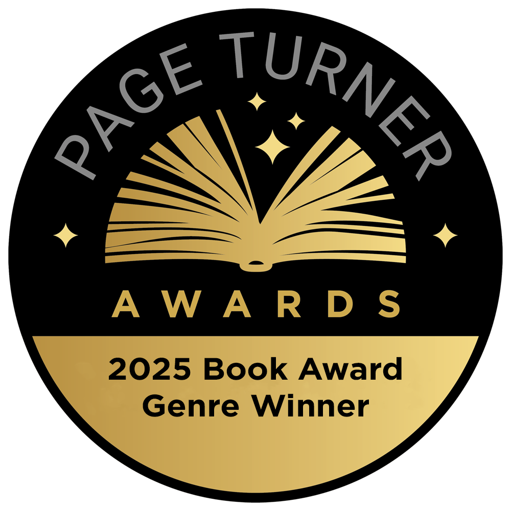 American Fiction Awards Finalist badge with laurel wreath design.
